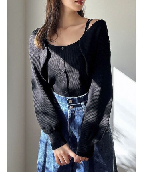 dazzlin（ダズリン）の「フロントボタンビスチェアンサンブル（アンサンブル・レディース・ピンク/ブラック/オフホワイト・FREE）」の19枚目の写真