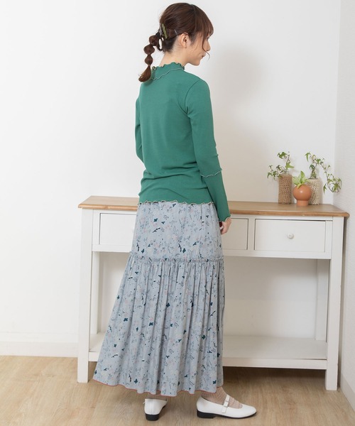 POU DOU DOU（プードゥドゥ）の「配色メローテレコトップス（Tシャツ/カットソー・レディース・イエロー/ダークグレー/アイボリー/グリーン・3）」の17枚目の写真