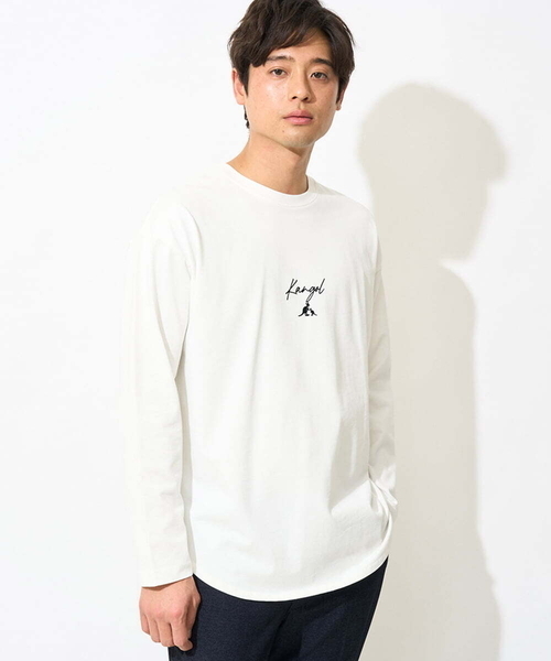 a.v.v(アーヴェヴェ)の「【KANGOL】スクエアプリントロングシルエットカットソー(Tシャツ/カットソー・メンズ・ホワイト・48/50/46)」の1枚目の写真