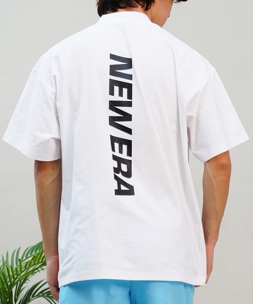 NEW ERA（ニューエラ）の「【ムラサキスポーツ限定】NEW ERA/ニューエラ 半袖Ｔシャツ/ラッシュガード 水陸両用 オーバーサイズ バックプリント 吸水速乾 UVカット 14334755/14334756/14334757（Tシャツ/カットソー・メンズ・ホワイト/ブラック×ホワイト/ブラック・M/L/XL/2XL）」の2枚目の写真