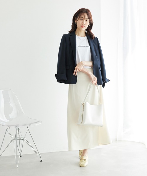 ROPE' PICNIC（ロペピクニック）の「【一部店舗限定34-42サイズ】セットアップ対応/360°ウルトラストレッチテーラードジャケット（テーラードジャケット・レディース・ネイビー/イエロー系その他3/ブラック/グレー系その他・38/40/36/34）」の15枚目の写真