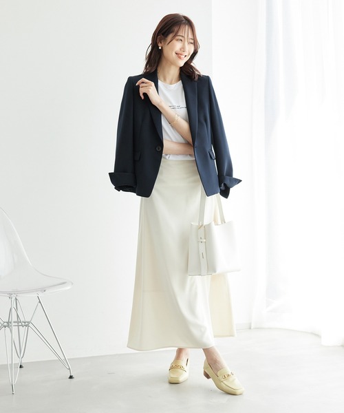 ROPE' PICNIC（ロペピクニック）の「【一部店舗限定34-42サイズ】セットアップ対応/360°ウルトラストレッチテーラードジャケット（テーラードジャケット・レディース・ネイビー/イエロー系その他3/ブラック/グレー系その他・38/40/36/34）」の16枚目の写真