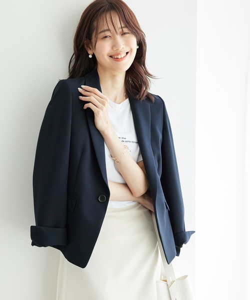 ROPE' PICNIC（ロペピクニック）の「【一部店舗限定34-42サイズ】セットアップ対応/360°ウルトラストレッチテーラードジャケット（テーラードジャケット・レディース・ネイビー/イエロー系その他3/ブラック/グレー系その他・38/40/36/34）」の18枚目の写真