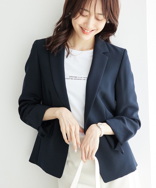 ROPE' PICNIC（ロペピクニック）の「【一部店舗限定34-42サイズ】セットアップ対応/360°ウルトラストレッチテーラードジャケット（テーラードジャケット・レディース・ネイビー/イエロー系その他3/ブラック/グレー系その他・38/40/36/34）」の20枚目の写真