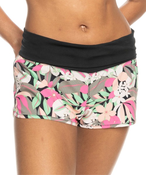 ROXY（ロキシー）の「ENDLESS SUMMER PRINT/ロキシーマルチボタニカルパターンウエストゴムスイムボードショーツ(水着)（水着・レディース・ブラック/ブルー・SMALL/MEDIUM/LARGE）」の5枚目の写真