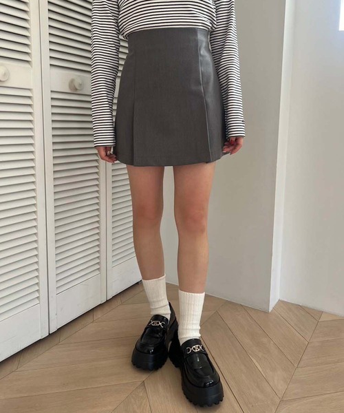 one after another NICE CLAUP（ワンアフターアナザーナイスクラップ）の「バックリボン台形スカート/セットアップジャケットあり（スカート・レディース・ピンク/グレー/ベージュ・FREE）」の2枚目の写真