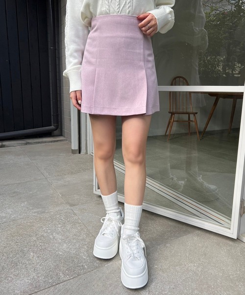 one after another NICE CLAUP（ワンアフターアナザーナイスクラップ）の「バックリボン台形スカート/セットアップジャケットあり（スカート・レディース・ピンク/グレー/ベージュ・FREE）」の3枚目の写真