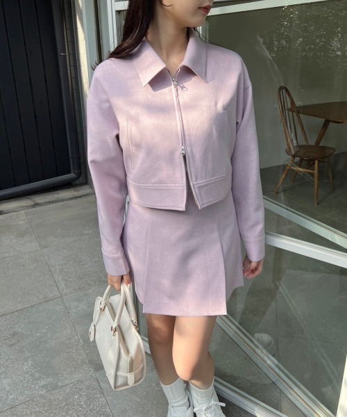 one after another NICE CLAUP（ワンアフターアナザーナイスクラップ）の「バックリボン台形スカート/セットアップジャケットあり（スカート・レディース・ピンク/グレー/ベージュ・FREE）」の10枚目の写真