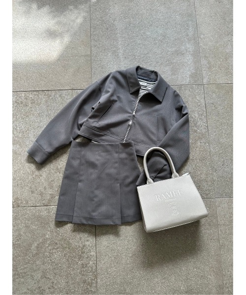 one after another NICE CLAUP（ワンアフターアナザーナイスクラップ）の「バックリボン台形スカート/セットアップジャケットあり（スカート・レディース・ピンク/グレー/ベージュ・FREE）」の11枚目の写真