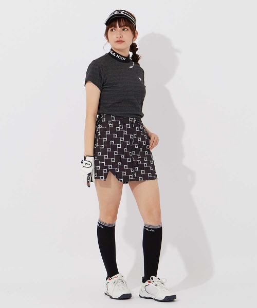 FILA GOLF（フィラゴルフ ）の「【FILA GOLF/フィラゴルフ】レディース半袖モックネックシャツ　ゴルフ（シャツ/ブラウス・レディース・ホワイト/ピンク/ブラック・X-LARGE/LARGE/MEDIUM/SMALL）」の14枚目の写真