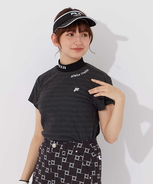 FILA GOLF（フィラゴルフ ）の「【FILA GOLF/フィラゴルフ】レディース半袖モックネックシャツ　ゴルフ（シャツ/ブラウス・レディース・ホワイト/ピンク/ブラック・X-LARGE/LARGE/MEDIUM/SMALL）」の15枚目の写真