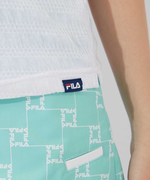 FILA GOLF（フィラゴルフ ）の「【FILA GOLF/フィラゴルフ】レディース半袖モックネックシャツ　ゴルフ（シャツ/ブラウス・レディース・ホワイト/ピンク/ブラック・X-LARGE/LARGE/MEDIUM/SMALL）」の8枚目の写真