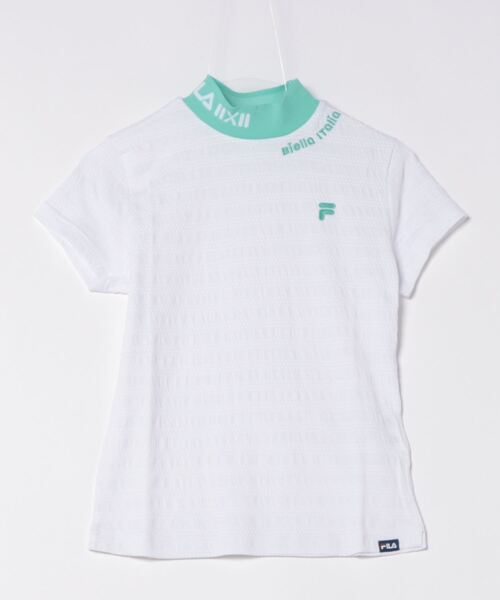 FILA GOLF（フィラゴルフ ）の「【FILA GOLF/フィラゴルフ】レディース半袖モックネックシャツ　ゴルフ（シャツ/ブラウス・レディース・ホワイト/ピンク/ブラック・X-LARGE/LARGE/MEDIUM/SMALL）」の12枚目の写真
