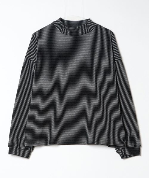Per sist ence（パーシエンス）の「ボーダーハイネックTシャツ（Tシャツ/カットソー・レディース・ブラック/ホワイト・FREE）」の4枚目の写真
