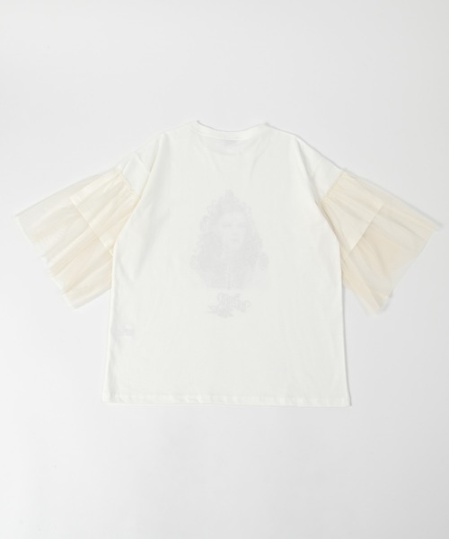 MARKEY'S（マーキーズ）の「【オズの魔法使】別注 袖チュールTシャツ/おとな（Tシャツ/カットソー・レディース・ホワイト/ブラック・160cm）」の4枚目の写真