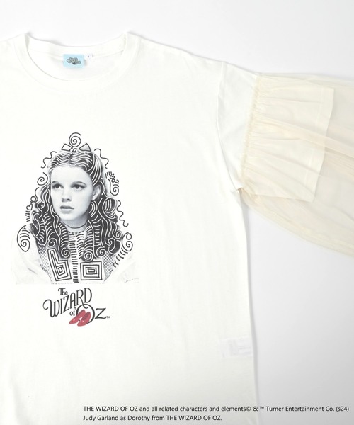 MARKEY'S（マーキーズ）の「【オズの魔法使】別注 袖チュールTシャツ/おとな（Tシャツ/カットソー・レディース・ホワイト/ブラック・160cm）」の3枚目の写真