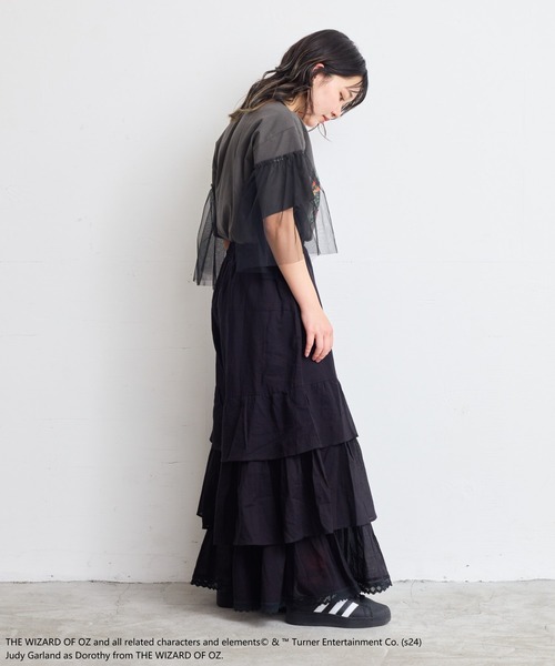 MARKEY'S（マーキーズ）の「【オズの魔法使】別注 袖チュールTシャツ/おとな（Tシャツ/カットソー・レディース・ホワイト/ブラック・160cm）」の9枚目の写真