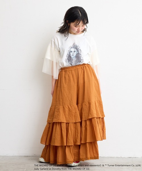 MARKEY'S（マーキーズ）の「【オズの魔法使】別注 袖チュールTシャツ/おとな（Tシャツ/カットソー・レディース・ホワイト/ブラック・160cm）」の6枚目の写真