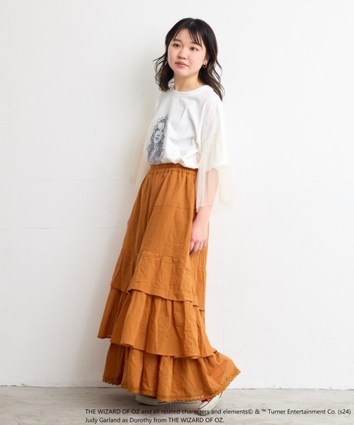 MARKEY'S（マーキーズ）の「【オズの魔法使】別注 袖チュールTシャツ/おとな（Tシャツ/カットソー・レディース・ホワイト/ブラック・160cm）」の7枚目の写真