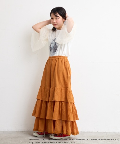 MARKEY'S（マーキーズ）の「【オズの魔法使】別注 袖チュールTシャツ/おとな（Tシャツ/カットソー・レディース・ホワイト/ブラック・160cm）」の8枚目の写真