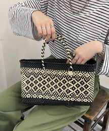 Letra | 【Letra/レトラ】柄編みメルカドバッグ ショートタイプ(かごバッグ)