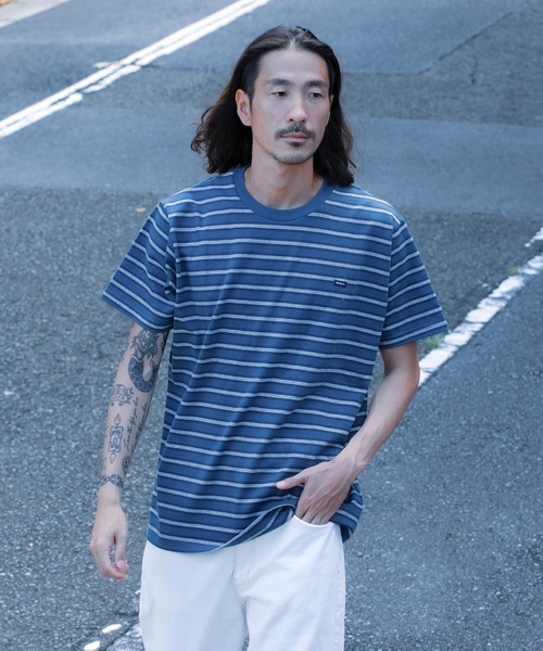 RVCA(ルーカ)の「RVCA メンズ VALLEJO STRIPE TEE Tシャツ 【2024年春夏モデル】/ルーカ半袖ボーダーTシャツ(Tシャツ/カットソー・メンズ・グレー/グリーン/ネイビー・LARGE/MEDIUM/SMALL)」の13枚目の写真