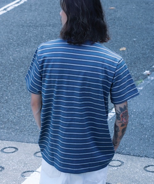RVCA(ルーカ)の「RVCA メンズ VALLEJO STRIPE TEE Tシャツ 【2024年春夏モデル】/ルーカ半袖ボーダーTシャツ(Tシャツ/カットソー・メンズ・グレー/グリーン/ネイビー・LARGE/MEDIUM/SMALL)」の12枚目の写真