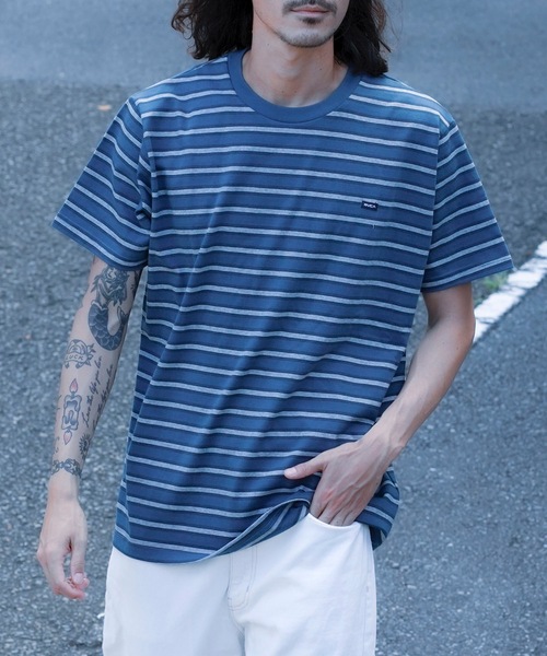 RVCA(ルーカ)の「RVCA メンズ VALLEJO STRIPE TEE Tシャツ 【2024年春夏モデル】/ルーカ半袖ボーダーTシャツ(Tシャツ/カットソー・メンズ・グレー/グリーン/ネイビー・LARGE/MEDIUM/SMALL)」の11枚目の写真