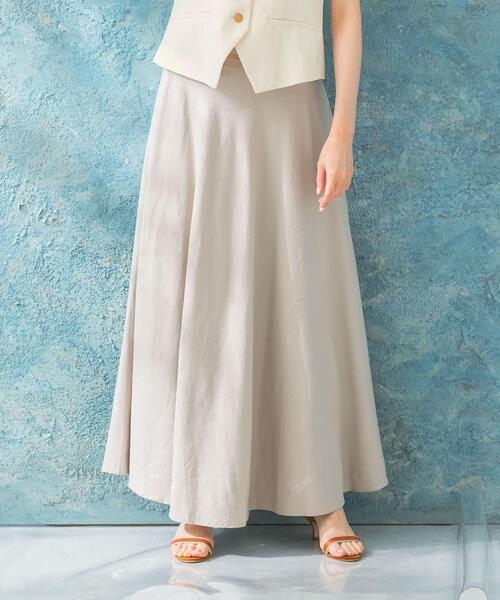 URBAN RESEARCH ROSSO WOMEN(アーバンリサーチ ロッソ)の「バックファスナーリネン混ロングスカート(スカート・レディース・チャコールグレー/ピンク/ベージュ/ミント・36/38)」の5枚目の写真