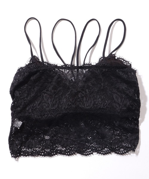 Lace Ladies（レースレディース）の「総レース フロントボタン ビスチェ風 ノンワイヤー ブラジャー（キャミソール・レディース・ブラック/ホワイト・XL/FREE）」の12枚目の写真