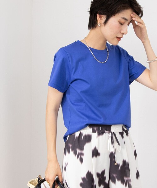 NOLLEY’S（ノーリーズ）の「BASIC 半袖 Tシャツ（Tシャツ/カットソー・レディース・ブラック/グリーン/ベージュ/ベビーピンク/ミント/オフホワイト/チャコールグレー/ブラック系その他/ロイヤルブルー/ピンク/ブラック系その他2・36/38）」の22枚目の写真