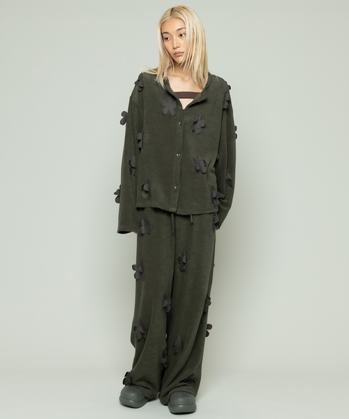 JOINT WORKS(ジョイントワークス)の「【irojikake/イロジカケ】 Flower garden pile pants(その他パンツ・レディース・ブラック/カーキ・SMALL)」の15枚目の写真