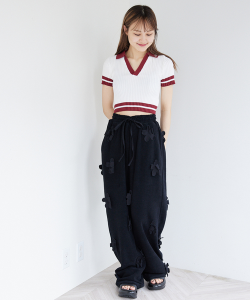JOINT WORKS(ジョイントワークス)の「【irojikake/イロジカケ】 Flower garden pile pants(その他パンツ・レディース・ブラック/カーキ・SMALL)」の16枚目の写真