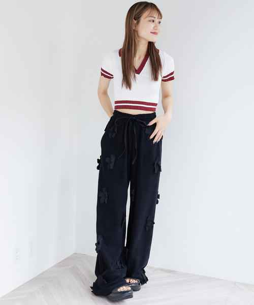 JOINT WORKS(ジョイントワークス)の「【irojikake/イロジカケ】 Flower garden pile pants(その他パンツ・レディース・ブラック/カーキ・SMALL)」の17枚目の写真