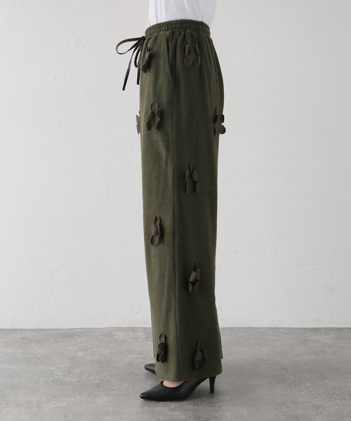 JOINT WORKS(ジョイントワークス)の「【irojikake/イロジカケ】 Flower garden pile pants(その他パンツ・レディース・ブラック/カーキ・SMALL)」の3枚目の写真