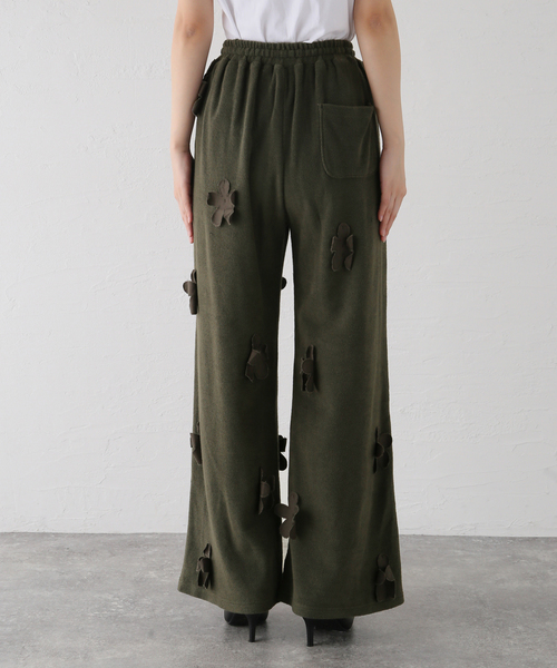 JOINT WORKS(ジョイントワークス)の「【irojikake/イロジカケ】 Flower garden pile pants(その他パンツ・レディース・ブラック/カーキ・SMALL)」の4枚目の写真