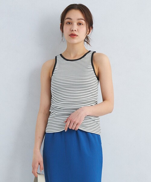 green label relaxing（グリーンレーベルリラクシング）の「グロッシー アメリカンスリーブ タンクトップ（タンクトップ・レディース・オフホワイト/その他1/ブラック/ワインレッド・FREE）」の4枚目の写真