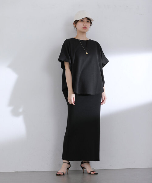 La TOTALITE（ラトータリテ）の「【Munich/ミューニック】double face boucle blouse（シャツ/ブラウス・レディース・ブラック/ホワイト・FREE）」の4枚目の写真