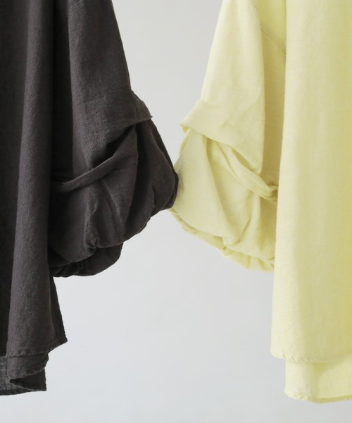 soulberry（ソウルベリー）の「こなれ袖のプルオーバー（シャツ/ブラウス・レディース・レモンイエロー/スミクロ・LL/L/M/4L/3L）」の16枚目の写真