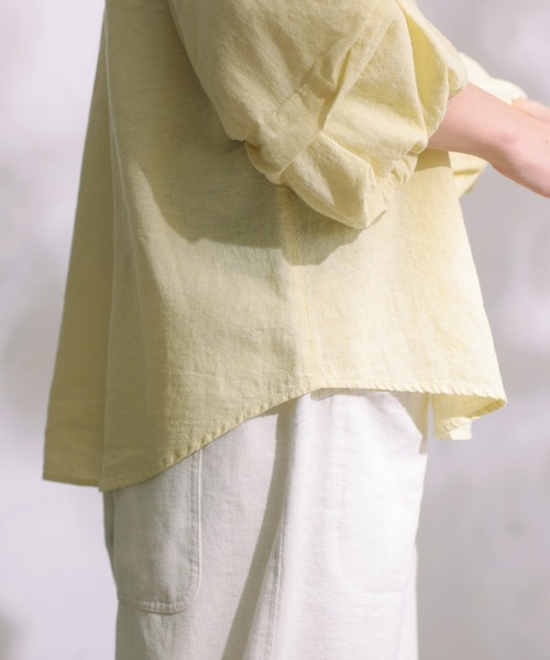 soulberry（ソウルベリー）の「こなれ袖のプルオーバー（シャツ/ブラウス・レディース・レモンイエロー/スミクロ・LL/L/M/4L/3L）」の7枚目の写真