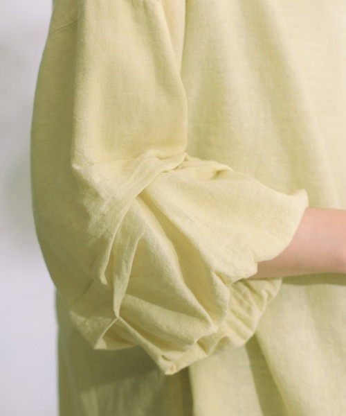 soulberry（ソウルベリー）の「こなれ袖のプルオーバー（シャツ/ブラウス・レディース・レモンイエロー/スミクロ・LL/L/M/4L/3L）」の8枚目の写真