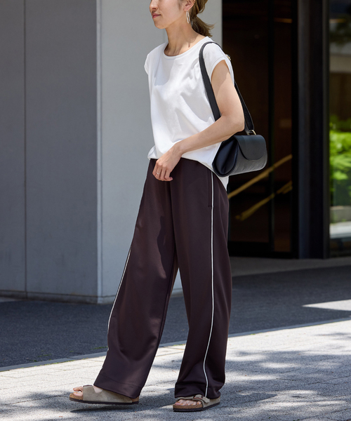 FRAMeWORK(フレームワーク)の「≪追加≫60シルケットスムースノースリーブ(Tシャツ/カットソー・レディース・ホワイト/ブラック/ベージュ/チャコールグレー・FREE)」の10枚目の写真