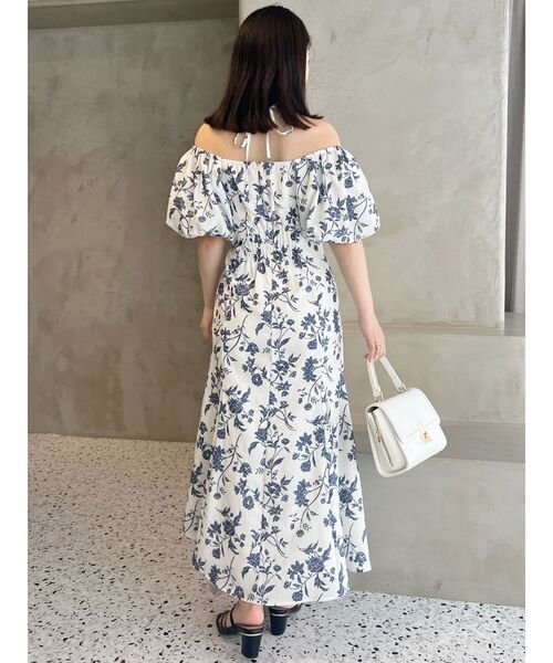 MERCURYDUO(マーキュリーデュオ)の「花柄キャミレイヤードライクワンピース(ワンピース・レディース・パープル/オフホワイト・SMALL/MEDIUM)」の5枚目の写真