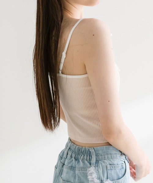 OLIVE des OLIVE（オリーブデオリーブ）の「リボンキャミソール　1041060710（キャミソール・レディース・ブラック/オフホワイト/ピンク・FREE）」の17枚目の写真