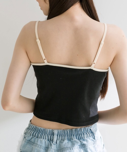 OLIVE des OLIVE（オリーブデオリーブ）の「リボンキャミソール　1041060710（キャミソール・レディース・ブラック/オフホワイト/ピンク・FREE）」の12枚目の写真