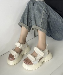 ベルクロ バンド 厚底 スポーツ サンダル
