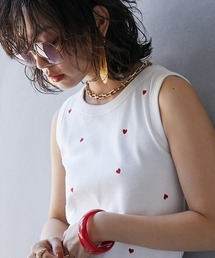 GEVS. | 大きいサイズ ハート刺しゅうタンクトップ GEVS.(タンクトップ)