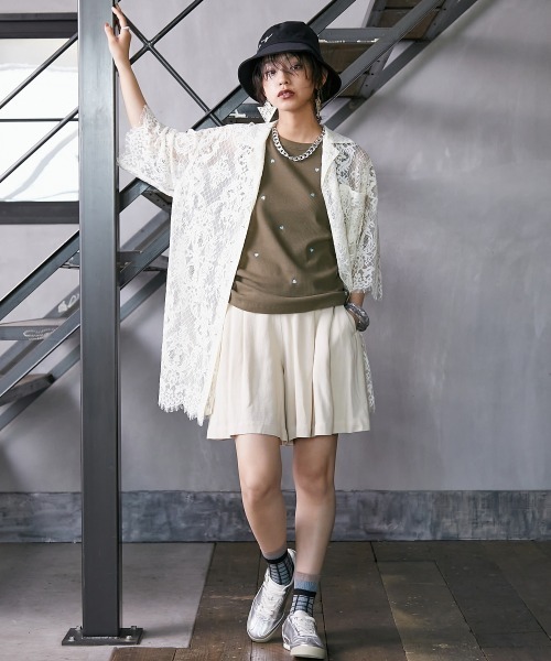 GEVS.(ジェイヴィス)の「 ハート刺しゅうタンクトップ <大きいサイズ有>GEVS.(タンクトップ・レディース・オフホワイト/カーキ/チャコール・M/L/LL/3L/4L/5L)」の10枚目の写真