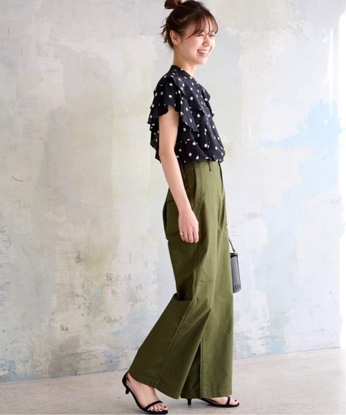 JOURNAL STANDARD relume（ジャーナルスタンダード　レリューム）の「《追加7》ワイドベイカーパンツ（カーゴパンツ・レディース・カーキ/ホワイト/ネイビー・38/36/34）」の5枚目の写真