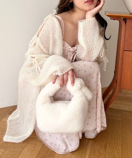 DEICY(デイシー)の「フェイクミンクバッグ(ハンドバッグ・レディース・ピンク/オフホワイト・FREE)」の2枚目の写真